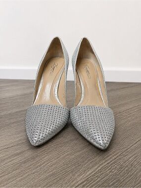 Imagine Vince Camuto | Silver Rhinestone Pointed Toe Stiletto Heels | Size 7.5